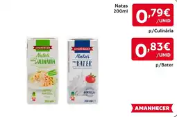 Amanhecer Natas para culinária promoção