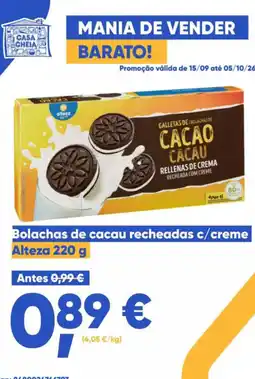 Casa Cheia Bolachas de cacau recheadas c/ creme Alteza promoção