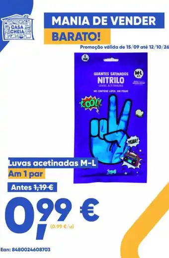 Luvas acetinadas M-L