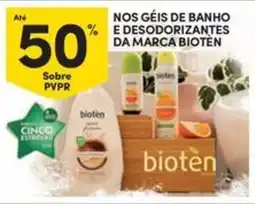 Continente Bom dia Nos géis de banho e desodorizantes da marca bioten promoção