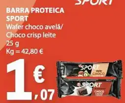 E.Leclerc Barra proteica sport wafer choco avelã/ choco crisp leite promoção