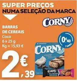 E.Leclerc Barras de cereais coco corny promoção