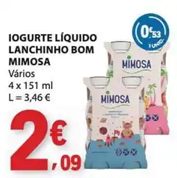 E.Leclerc Iogurte líquido lanchinho bom mimosa promoção