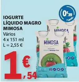 E.Leclerc Iogurte líquido magro mimosa promoção