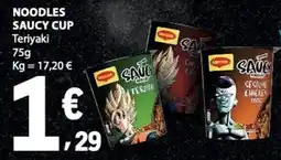 E.Leclerc Noodles saucy cup teriyaki promoção