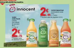 E.Leclerc innocent sumo com polpa laranja promoção
