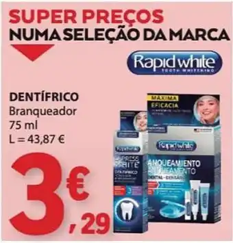 E.Leclerc Dentífrico branqueador rapid white promoção