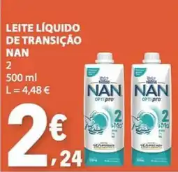 E.Leclerc Leite líquido de transição nan 2 promoção