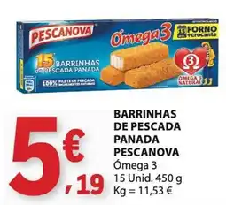 E.Leclerc Barrinhas de pescada panada pescanova ómega 3 promoção