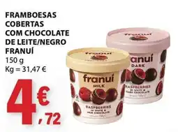 E.Leclerc franui framboesas cobertas com chocolate de leite/negro promoção