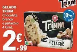 E.Leclerc Gelado trium chocolate branco e pistachio promoção