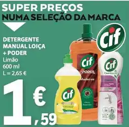 E.Leclerc Detergente manual loiça + poder cif promoção