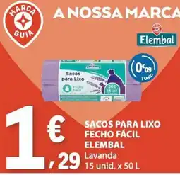 E.Leclerc sacos para lixo fecho fácil elembal promoção