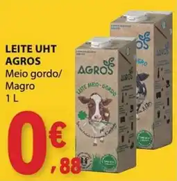 E.Leclerc Leite uht agros meio gordo/magro promoção