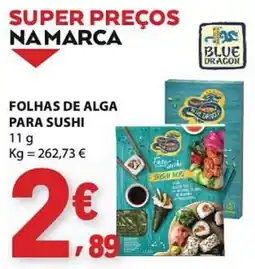 E.Leclerc folhas de alga para sushi blue dragon promoção