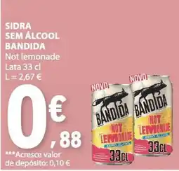 E.Leclerc Sidra sem álcool bandida not lemonade promoção