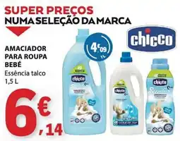 E.Leclerc Amaciador para roupa bebé essência talco chicco promoção