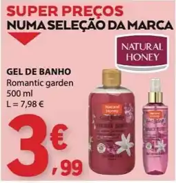 E.Leclerc gel de banho romantic garden natural honey promoção