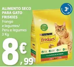 E.Leclerc Alimento seco para gato friskies frango e legumes/peru e legumes promoção