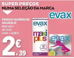 E.Leclerc pensos higiénicos salvaslip evax maxi plus promoção