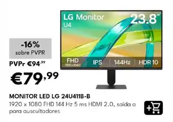 Monitor led lg 24u411b-b