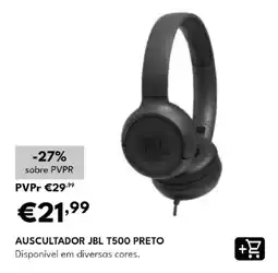 Radio Popular auscultador jbl t500 preto promoção