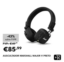 Radio Popular auscultador marshall major v preto promoção