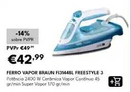 Radio Popular ferro vapor braun fi3144bl freestyle 3 promoção