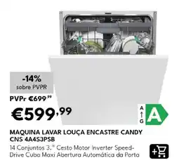 Radio Popular máquina lavar louça encastre candy promoção