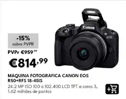 Radio Popular máquina fotográfica canon eos r50+rfs 18-45is promoção