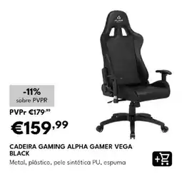 Radio Popular cadeira gaming alpha gamer vega black promoção