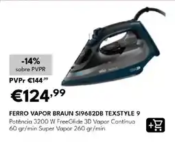 Radio Popular ferro vapor braun si9682db texstyle 9 promoção