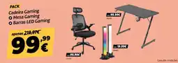 Radio Popular Cadeira Gaming Mesa Gaming Barras LED Gaming promoção