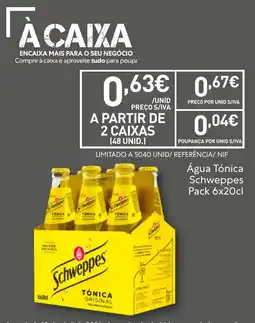 Recheio Água Tónica Schweppes promoção