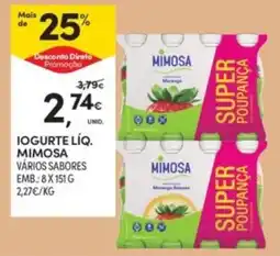 Continente Iogurte líq. mimosa vários sabores promoção