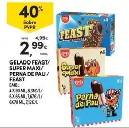 Continente Gelado feast/super maxi/perna de pau/feast promoção