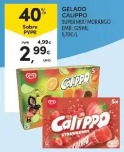 Continente gelado calippo super mix / morango promoção