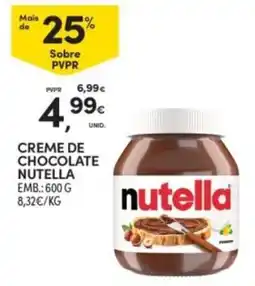 Continente Creme de chocolate nutella promoção