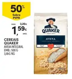 Continente Cereais Quaker Aveia Integral promoção