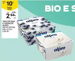 Continente Yofu de soja c/pedaços alpro mirtilo/natural promoção