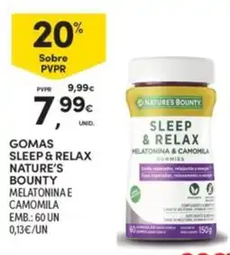 Continente gomas sleep & relax nature's bounty melatonina e camomila promoção