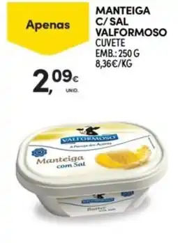 Continente Manteiga com sal valformoso promoção
