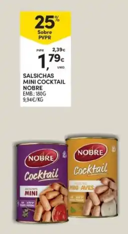 Continente Salsichas mini cocktail nobre promoção