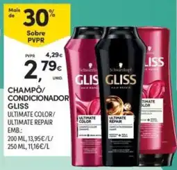 Continente Champô/condicionador gliss ultimate color/ultimate repair promoção