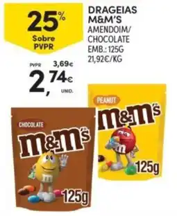 Continente Dragieias m&m's amendoim/chocolate promoção