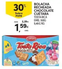 Continente Bolacha recheada chocolate cuetara tosta rica promoção
