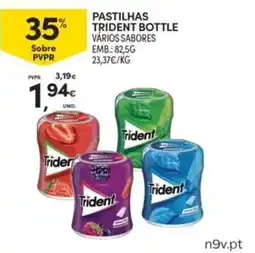 Continente pastilhas trident bottle vários sabores promoção