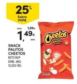 Continente Snack palitos cheetos ketchup promoção