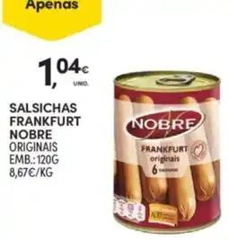Continente Salsichas frankfurt nobre originais promoção