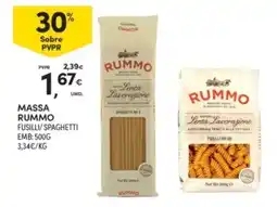 Continente Massa rummo fusilli/spaghetti promoção
